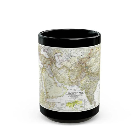Asia - Southwest (1952) (Map) Black Coffee Mug 15oz - Go Mug Yourself