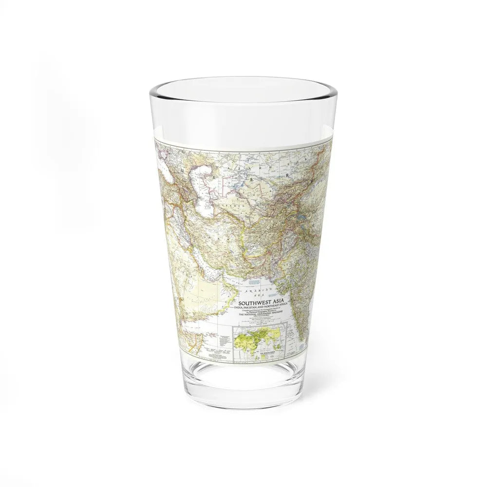 Asia - Southwest (1952) (Map) Pint Glass 16oz-16oz-Go Mug Yourself