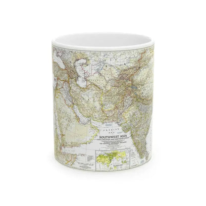 Asia - Southwest (1952) (Map) White Coffee Mug 11oz - Go Mug Yourself
