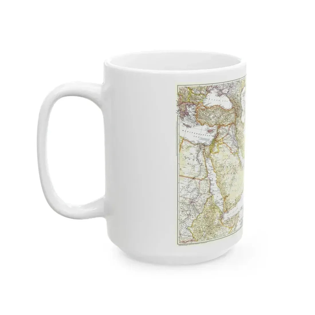 Asia - Southwest (1952) (Map) White Coffee Mug - Go Mug Yourself