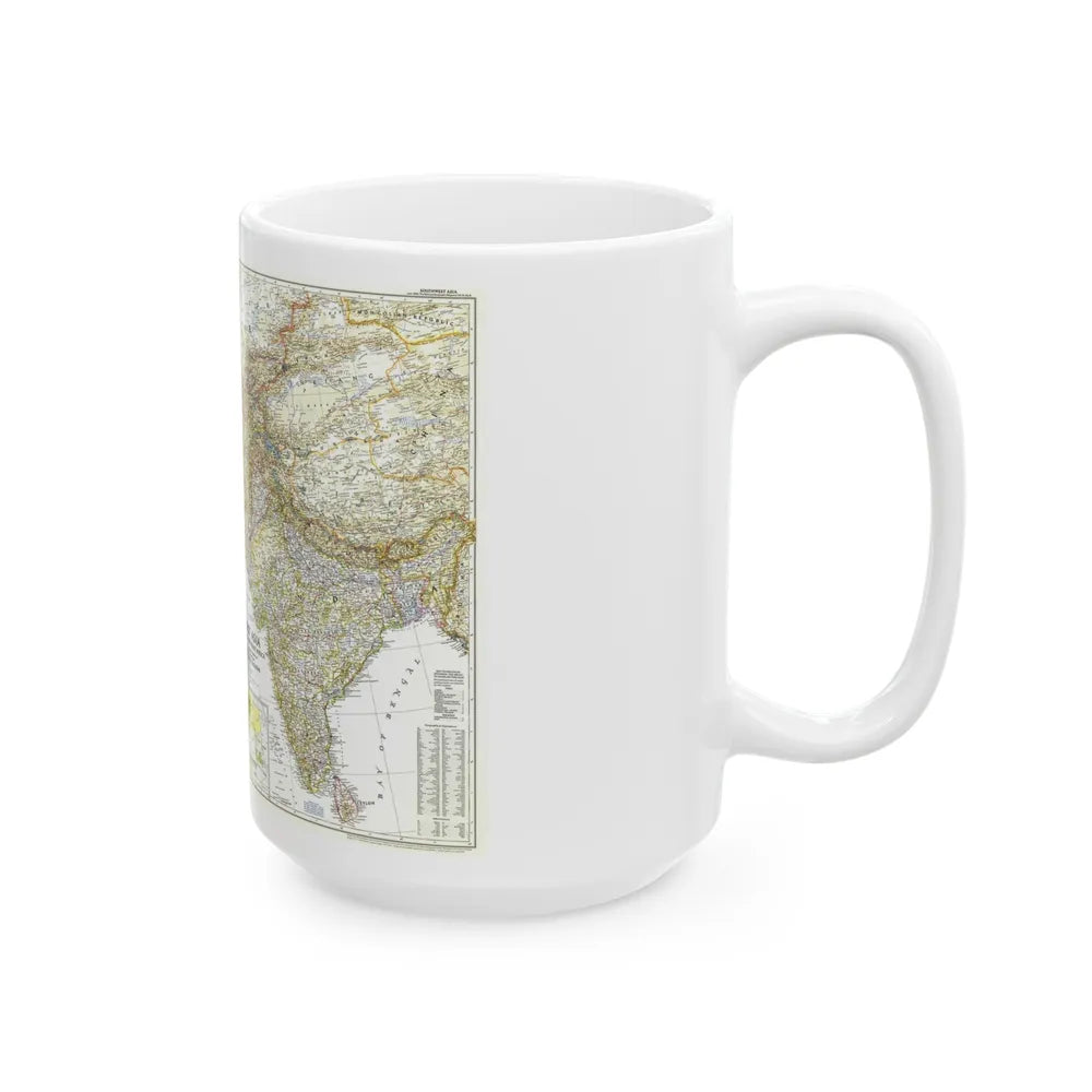 Asia - Southwest (1952) (Map) White Coffee Mug-Go Mug Yourself