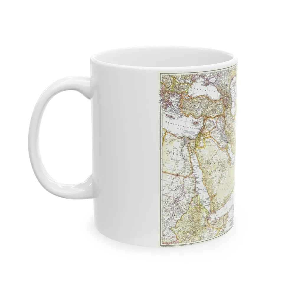 Asia - Southwest (1952) (Map) White Coffee Mug-Go Mug Yourself