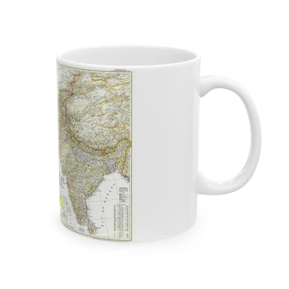 Asia - Southwest (1952) (Map) White Coffee Mug-Go Mug Yourself