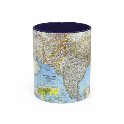 Asia - Southwest (1963) (Map) Accent Coffee Mug-11oz-Navy-Go Mug Yourself