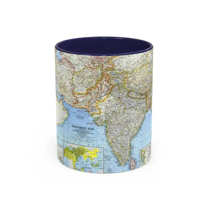 Asia - Southwest (1963) (Map) Accent Coffee Mug 11oz Navy - Go Mug Yourself