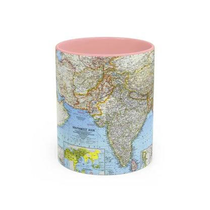 Asia - Southwest (1963) (Map) Accent Coffee Mug 11oz Pink - Go Mug Yourself