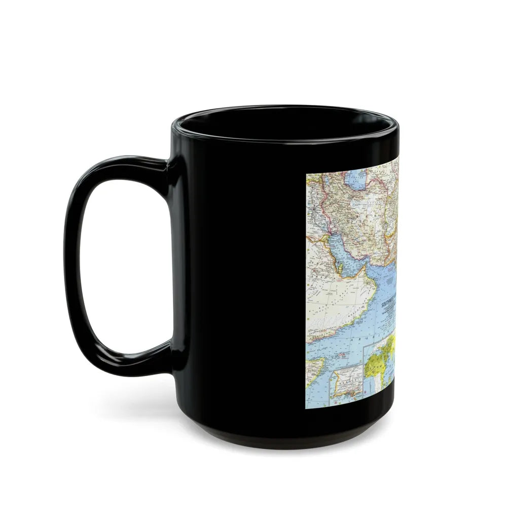 Asia - Southwest (1963) (Map) Black Coffee Mug-Go Mug Yourself