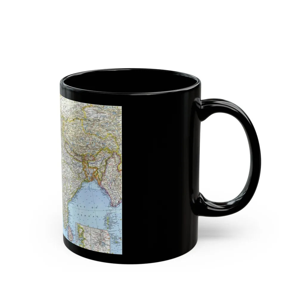 Asia - Southwest (1963) (Map) Black Coffee Mug-Go Mug Yourself