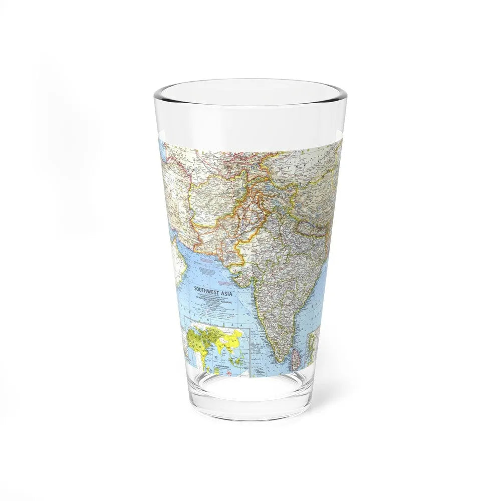 Asia - Southwest (1963) (Map) Pint Glass 16oz-16oz-Go Mug Yourself