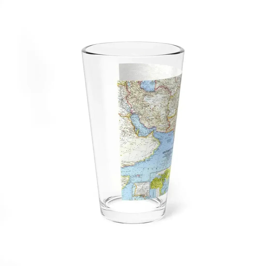 Asia - Southwest (1963) (Map) Pint Glass 16oz - Go Mug Yourself