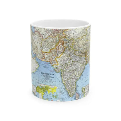 Asia - Southwest (1963) (Map) White Coffee Mug 11oz - Go Mug Yourself