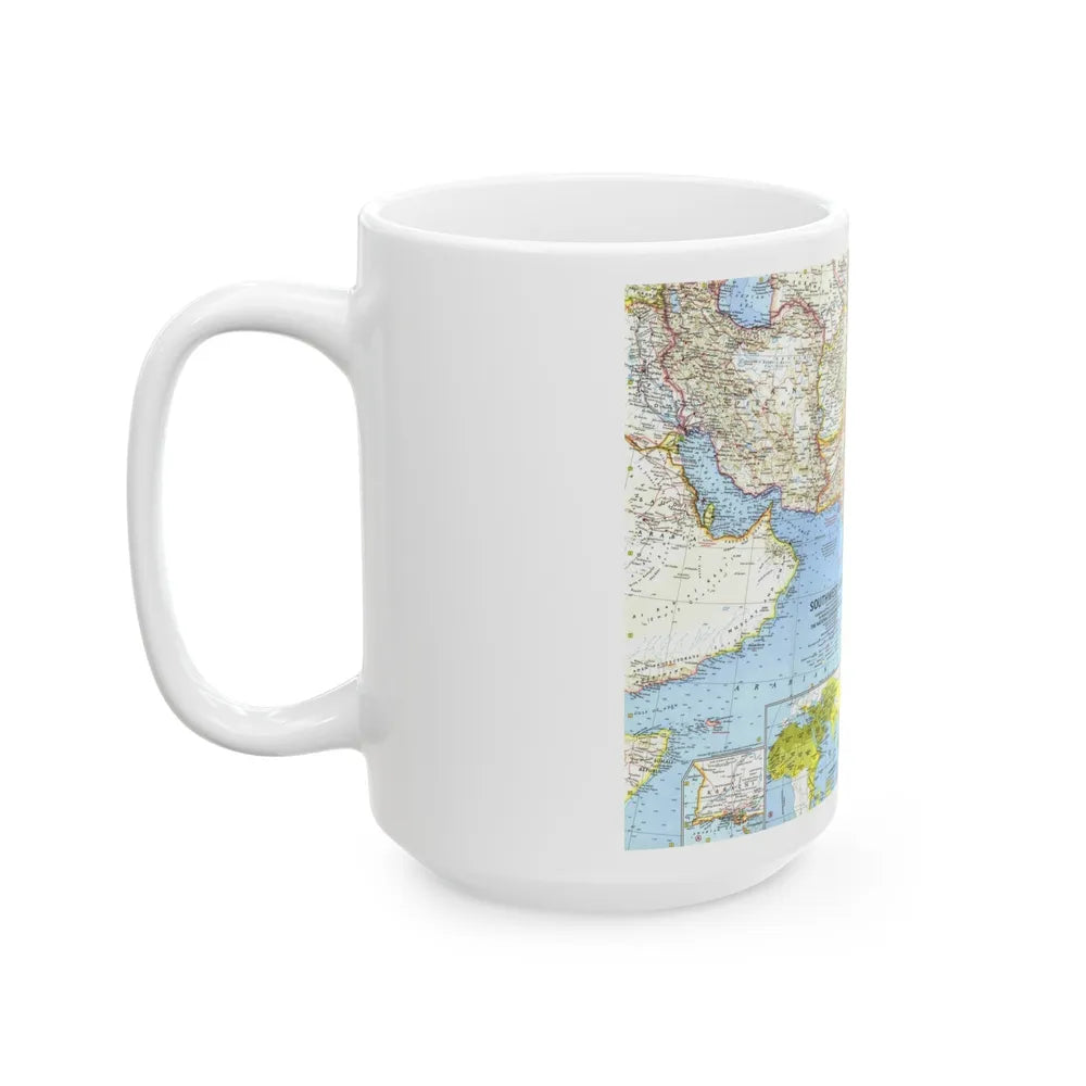 Asia - Southwest (1963) (Map) White Coffee Mug-Go Mug Yourself