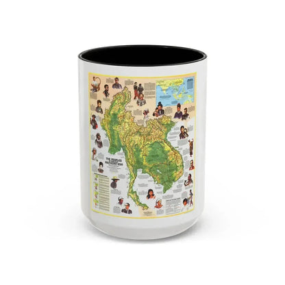 Asia - The Peoples of Mainland Southeast (1971) (Map) Accent Coffee Mug 15oz Black - Go Mug Yourself