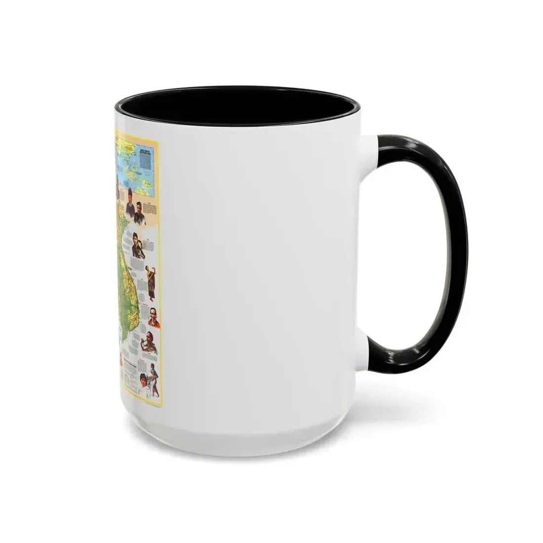Asia - The Peoples of Mainland Southeast (1971) (Map) Accent Coffee Mug - Go Mug Yourself