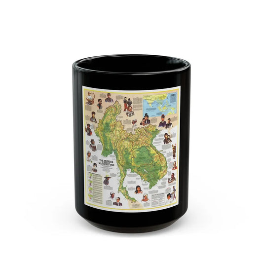 Asia - The Peoples of Mainland Southeast (1971) (Map) Black Coffee Mug-15oz-Go Mug Yourself