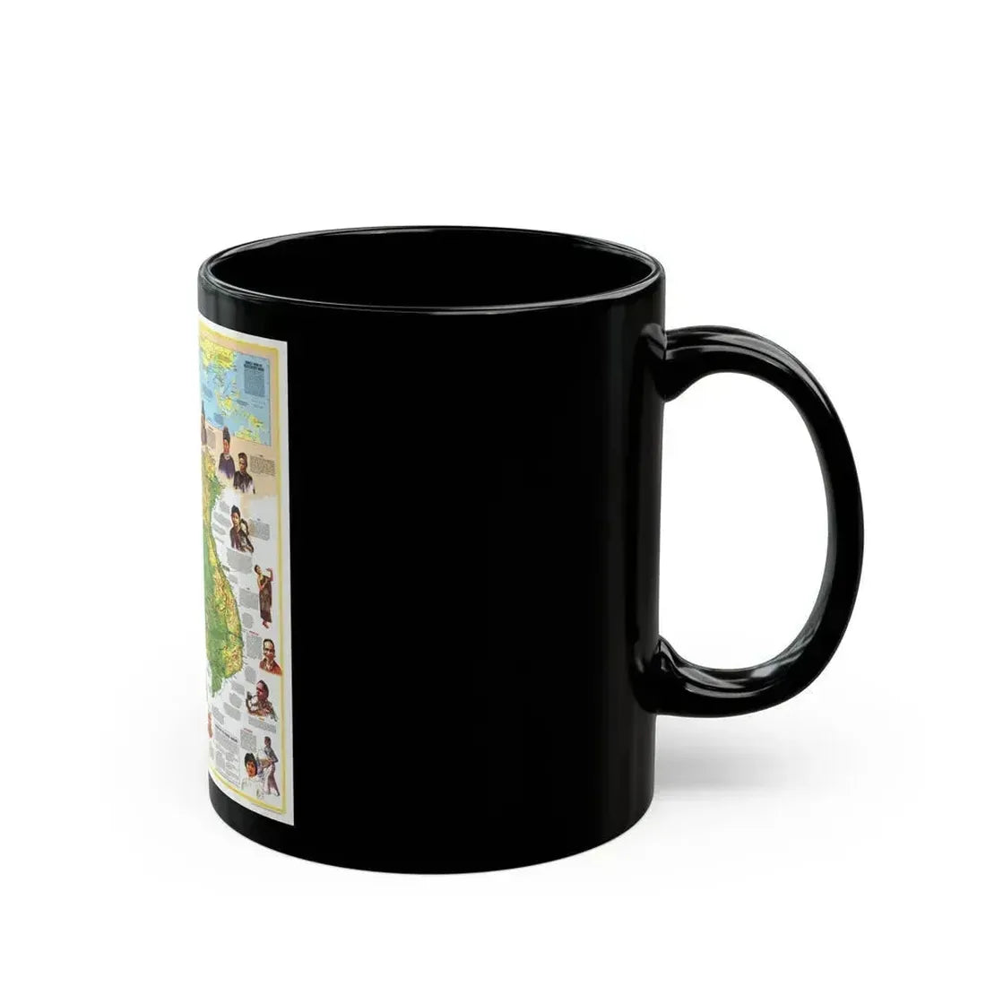 Asia - The Peoples of Mainland Southeast (1971) (Map) Black Coffee Mug - Go Mug Yourself