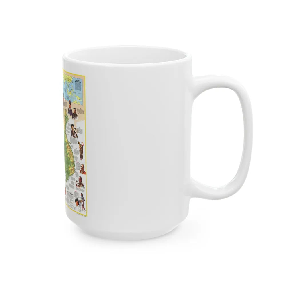 Asia - The Peoples of Mainland Southeast (1971) (Map) White Coffee Mug-Go Mug Yourself