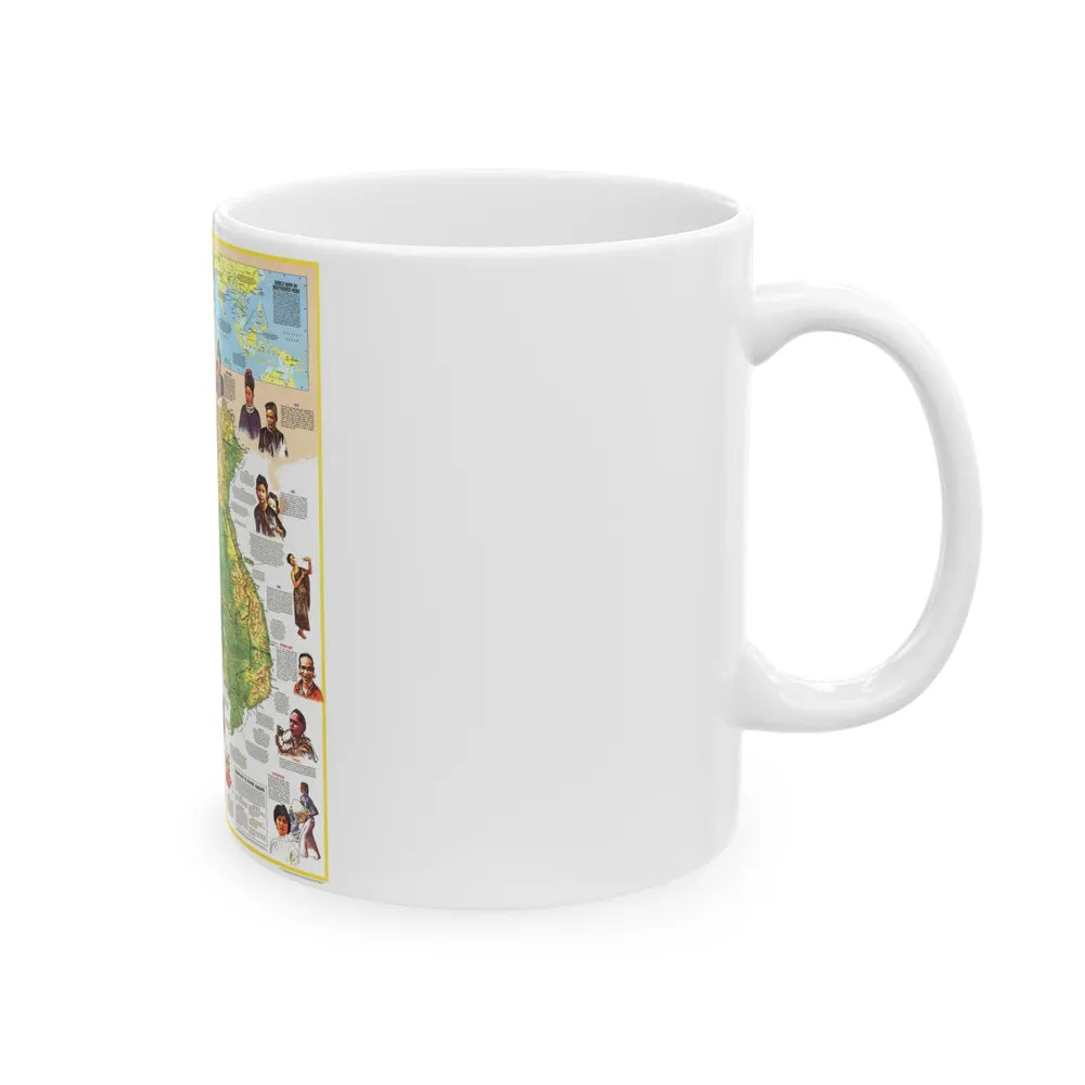 Asia - The Peoples of Mainland Southeast (1971) (Map) White Coffee Mug-Go Mug Yourself