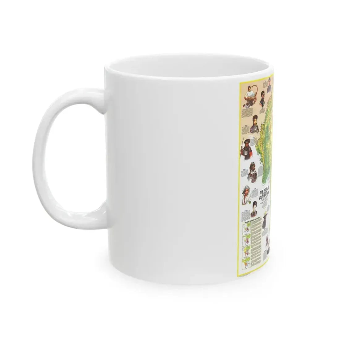 Asia - The Peoples of Mainland Southeast (1971) (Map) White Coffee Mug - Go Mug Yourself