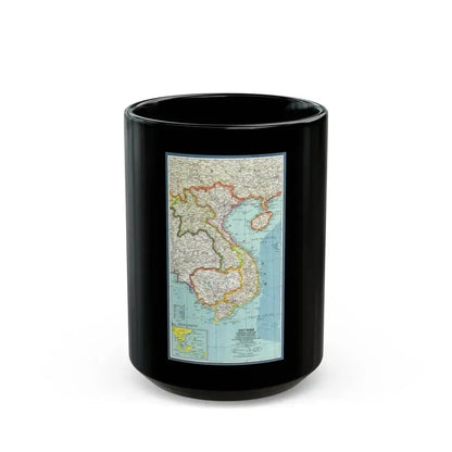 Asia - Viet Nam, Cambodia, Laos (1965) (Map) Black Coffee Mug 15oz - Go Mug Yourself