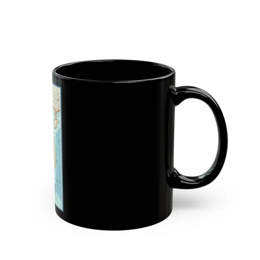 Asia - Viet Nam, Cambodia, Laos (1965) (Map) Black Coffee Mug-Go Mug Yourself