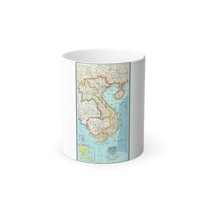 Asia - Viet Nam, Cambodia, Laos (1965) (Map) Color Changing Mug 11oz-Go Mug Yourself