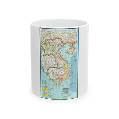 Asia - Viet Nam, Cambodia, Laos (1965) (Map) White Coffee Mug-11oz-Go Mug Yourself