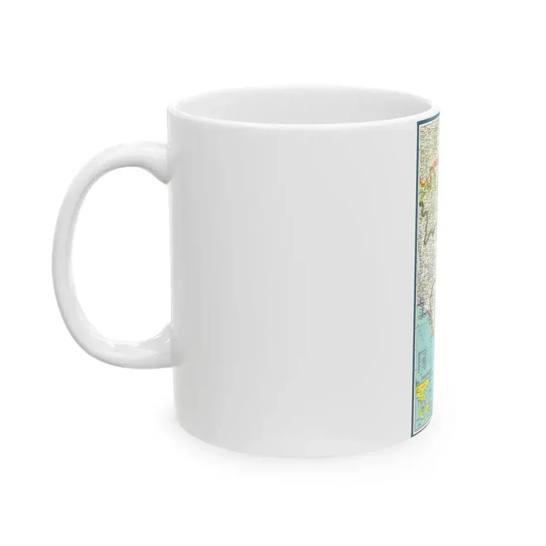 Asia - Viet Nam, Cambodia, Laos (1965) (Map) White Coffee Mug - Go Mug Yourself