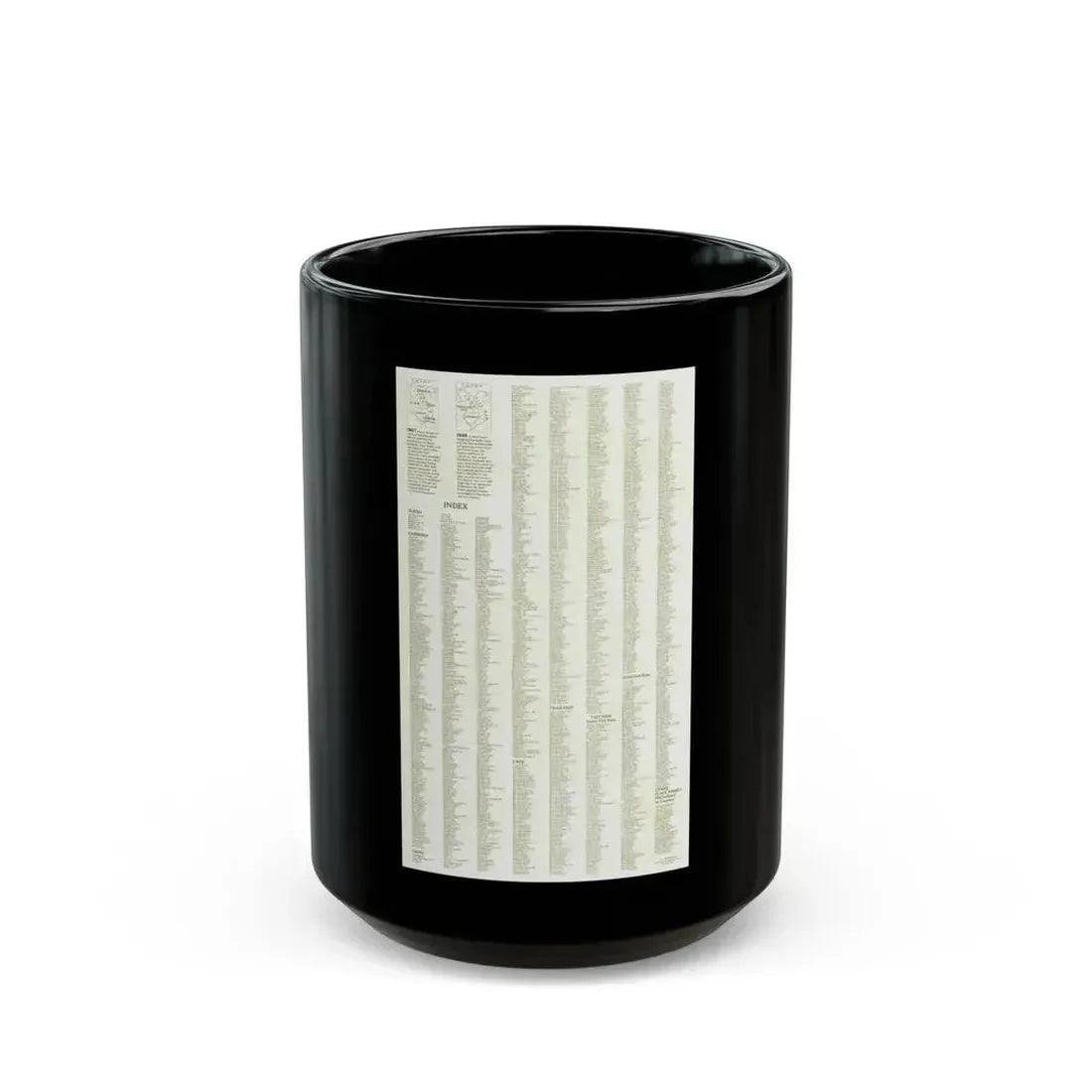 Asia - Viet Nam, Cambodia, Laos--Index (1965) (Map) Black Coffee Mug 15oz - Go Mug Yourself