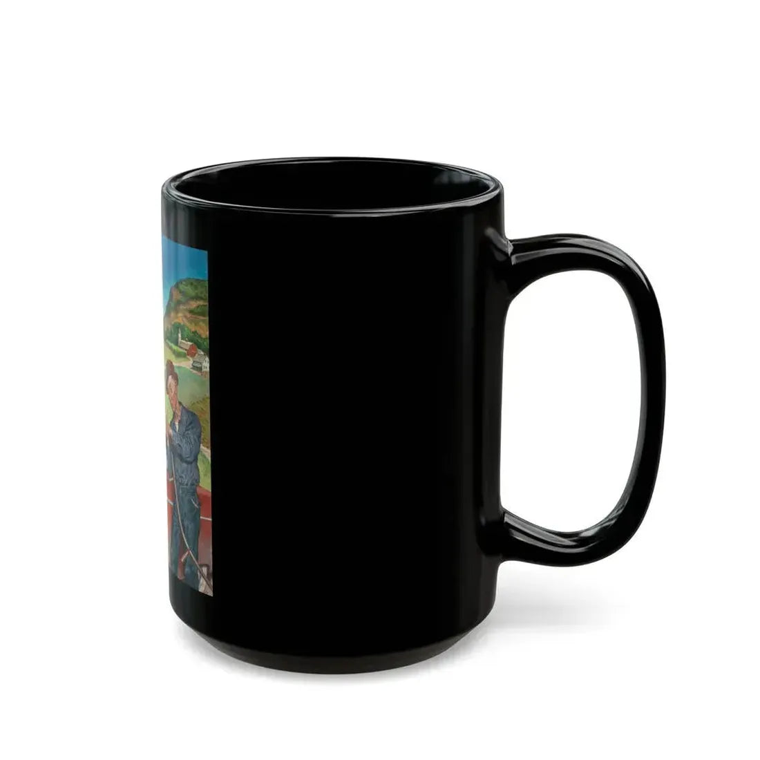 Asking for Directions, The Saturday Evening Post cover, July 9, 1955 - Black Coffee Mug - Go Mug Yourself