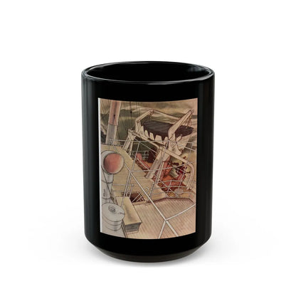 Asleep In The Deep (1), Cosmopolitan, February 1958 - Black Coffee Mug-15oz-Go Mug Yourself