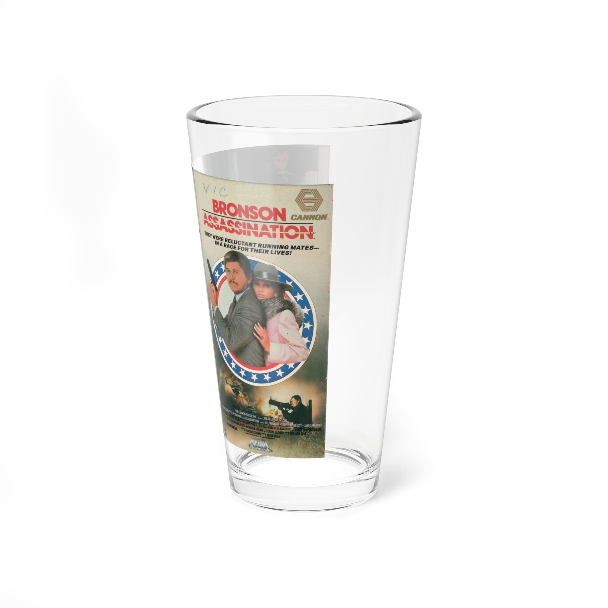 ASSASSINATION (VHS COVER) Pint Glass 16oz-Go Mug Yourself