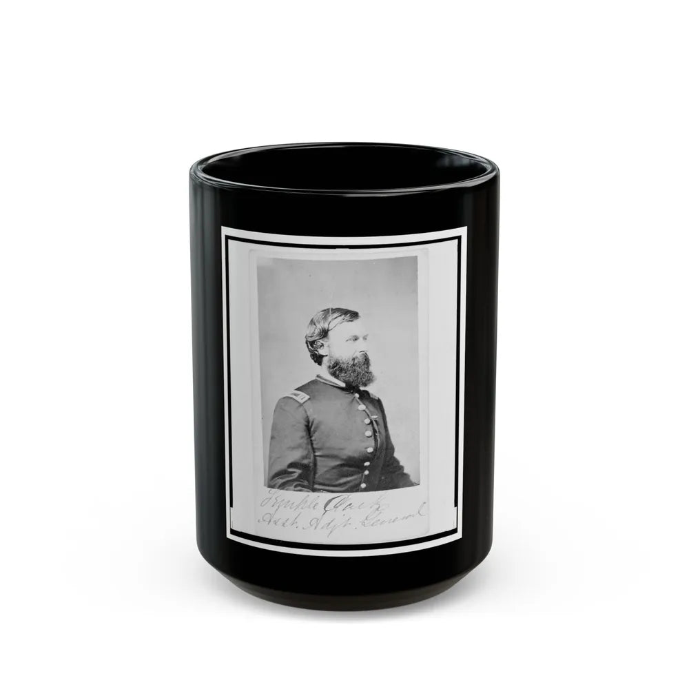 Assistant Adjunct General Temple Clark, Union Officer, Half-Length Portrait, Facing Right (U.S. Civil War) Black Coffee Mug-15oz-Go Mug Yourself