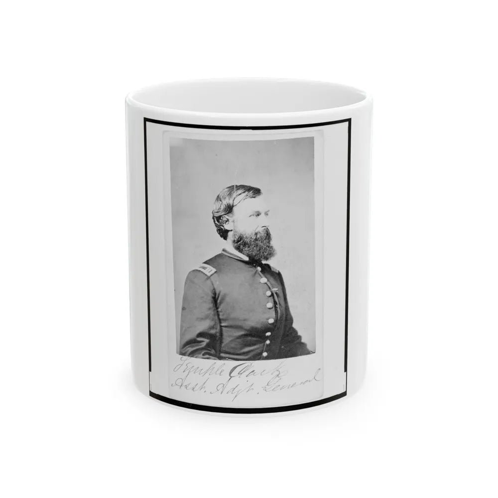 Assistant Adjunct General Temple Clark, Union Officer, Half-Length Portrait, Facing Right (U.S. Civil War) White Coffee Mug-11oz-Go Mug Yourself