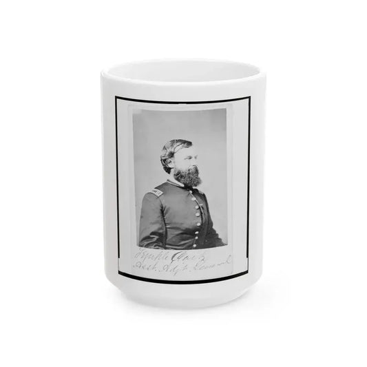 Assistant Adjunct General Temple Clark, Union Officer, Half-Length Portrait, Facing Right (U.S. Civil War) White Coffee Mug 15oz - Go Mug Yourself