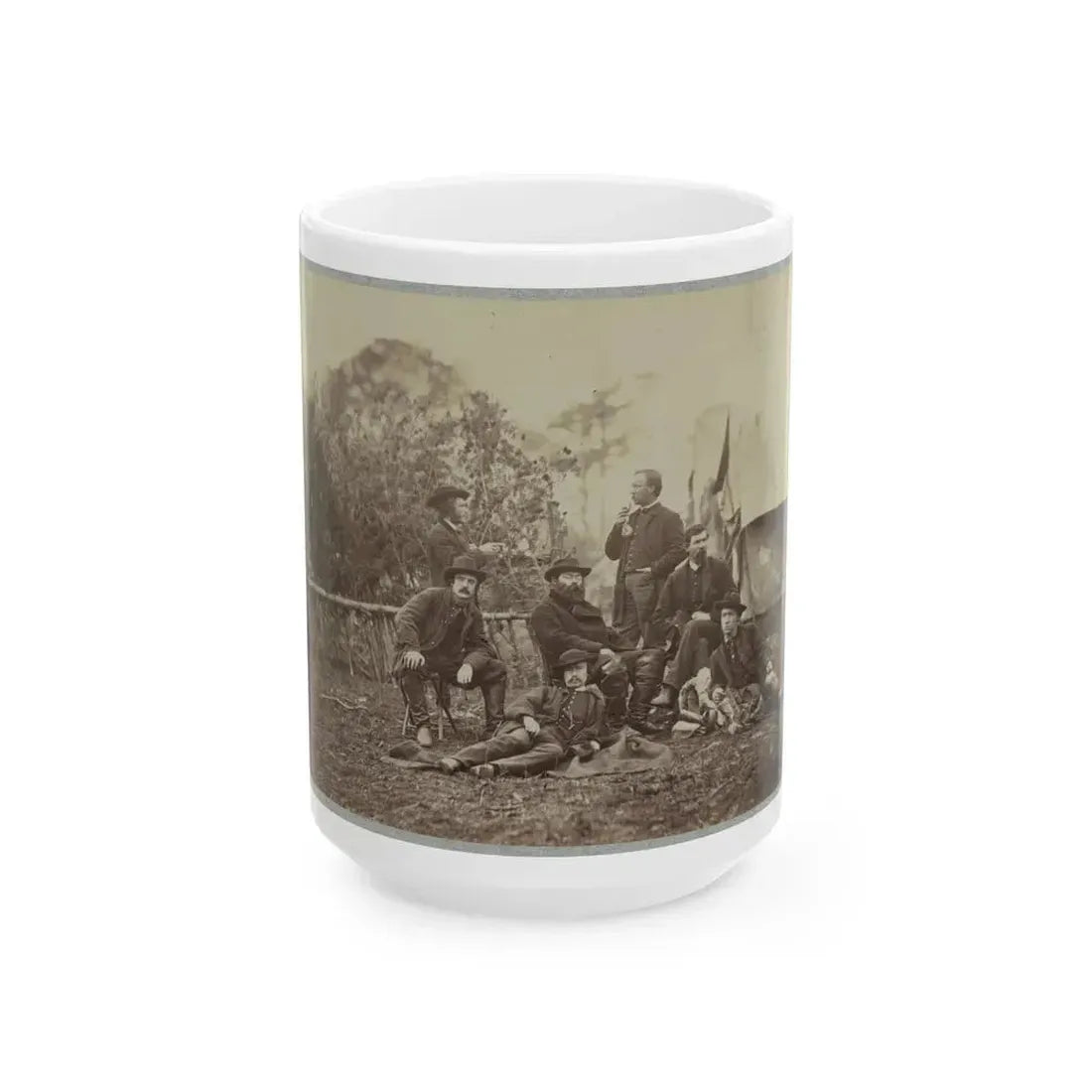 Assistant Engineers At Headquarters Army Of Potomac, Brandy Station, Va., January, 1864 (U.S. Civil War) White Coffee Mug 15oz - Go Mug Yourself