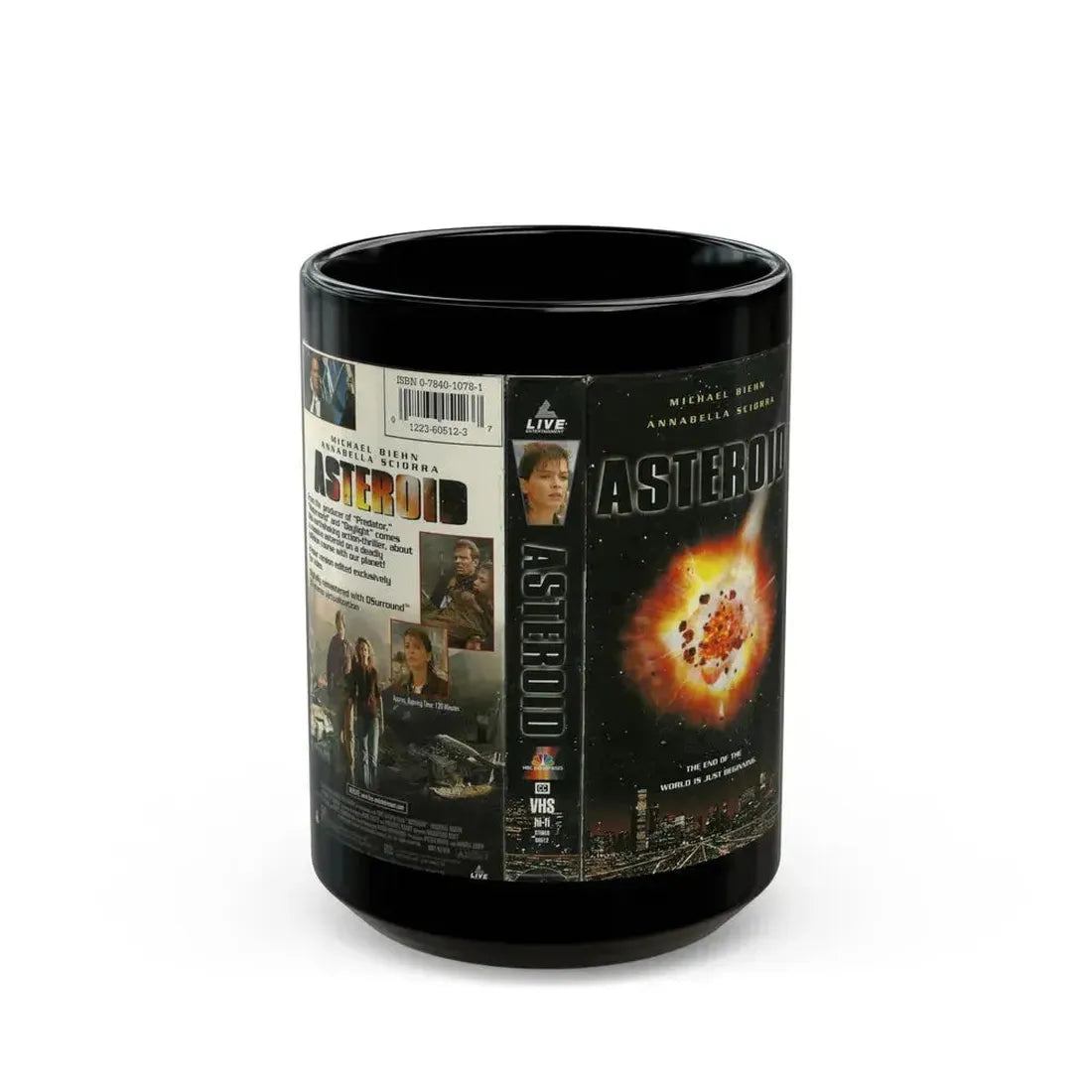 ASTEROID LIVE ENTERTAINMENT (VHS COVER) - Black Coffee Mug 15oz - Go Mug Yourself