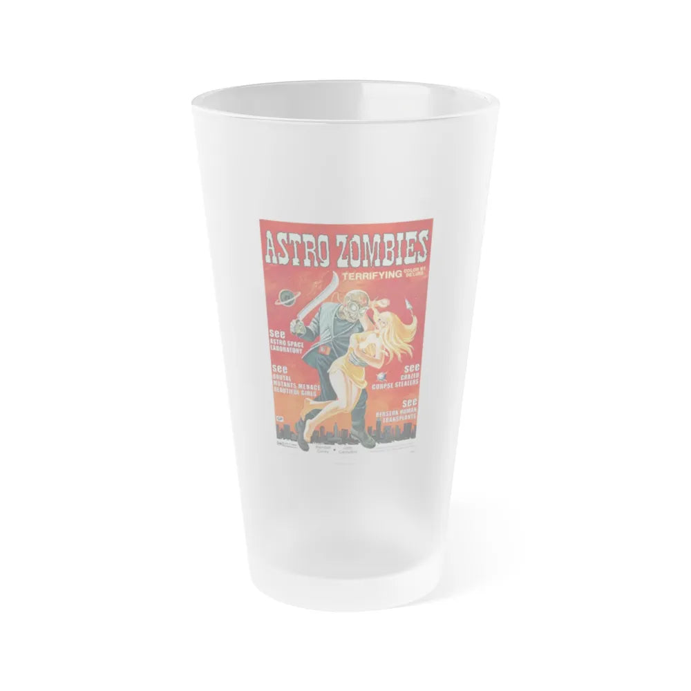 ASTRO ZOMBIES 1968 Movie Poster - Frosted Pint Glass 16oz-Go Mug Yourself