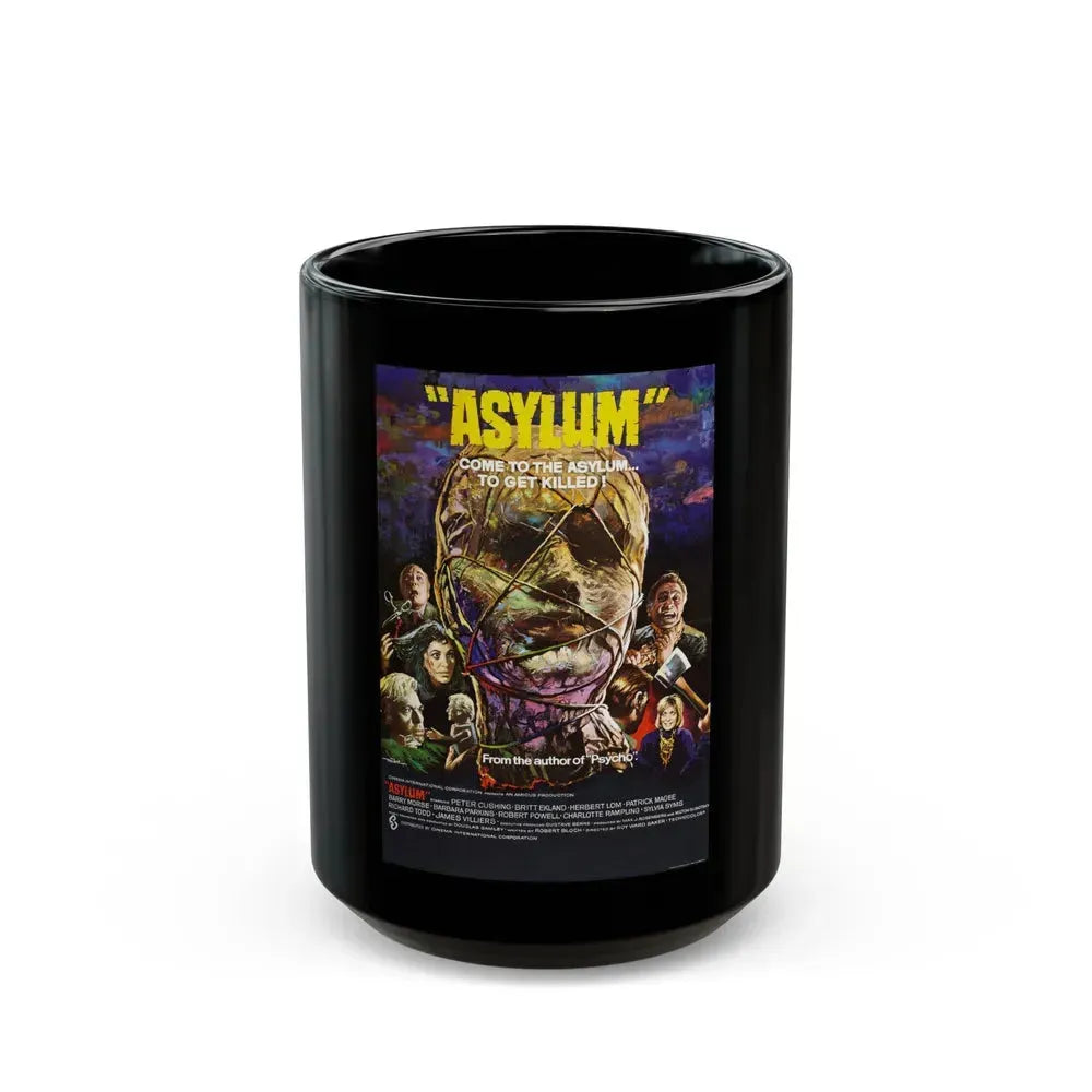 ASYLUM 1972 Movie Poster - Black Coffee Mug 15oz - Go Mug Yourself