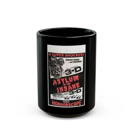 ASYLUM OF THE INSANE 1967 Movie Poster - Black Coffee Mug-15oz-Go Mug Yourself