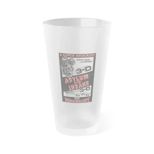 ASYLUM OF THE INSANE 1967 Movie Poster - Frosted Pint Glass 16oz 16oz Frosted - Go Mug Yourself