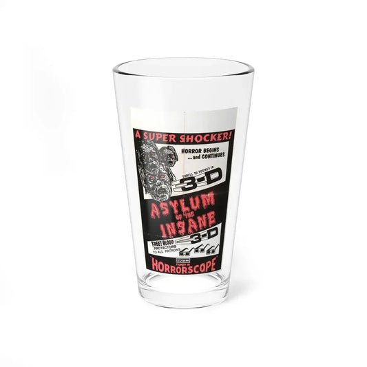 ASYLUM OF THE INSANE 1967 Movie Poster - Pint Glass 16oz 16oz - Go Mug Yourself