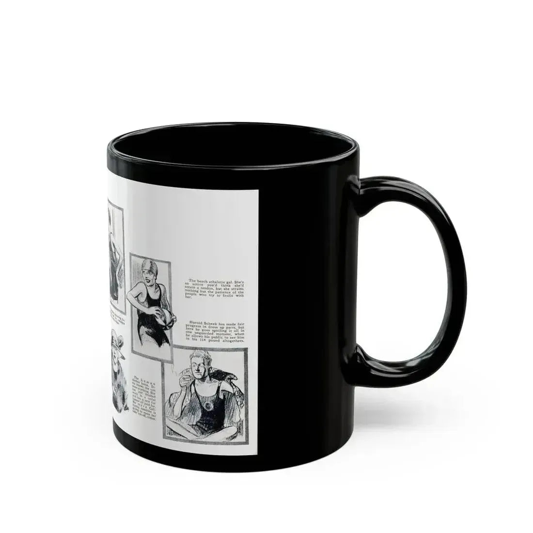 At Crystal Pier - Seen by Screenland's Artist, Screenland, August 1923 - Black Coffee Mug - Go Mug Yourself