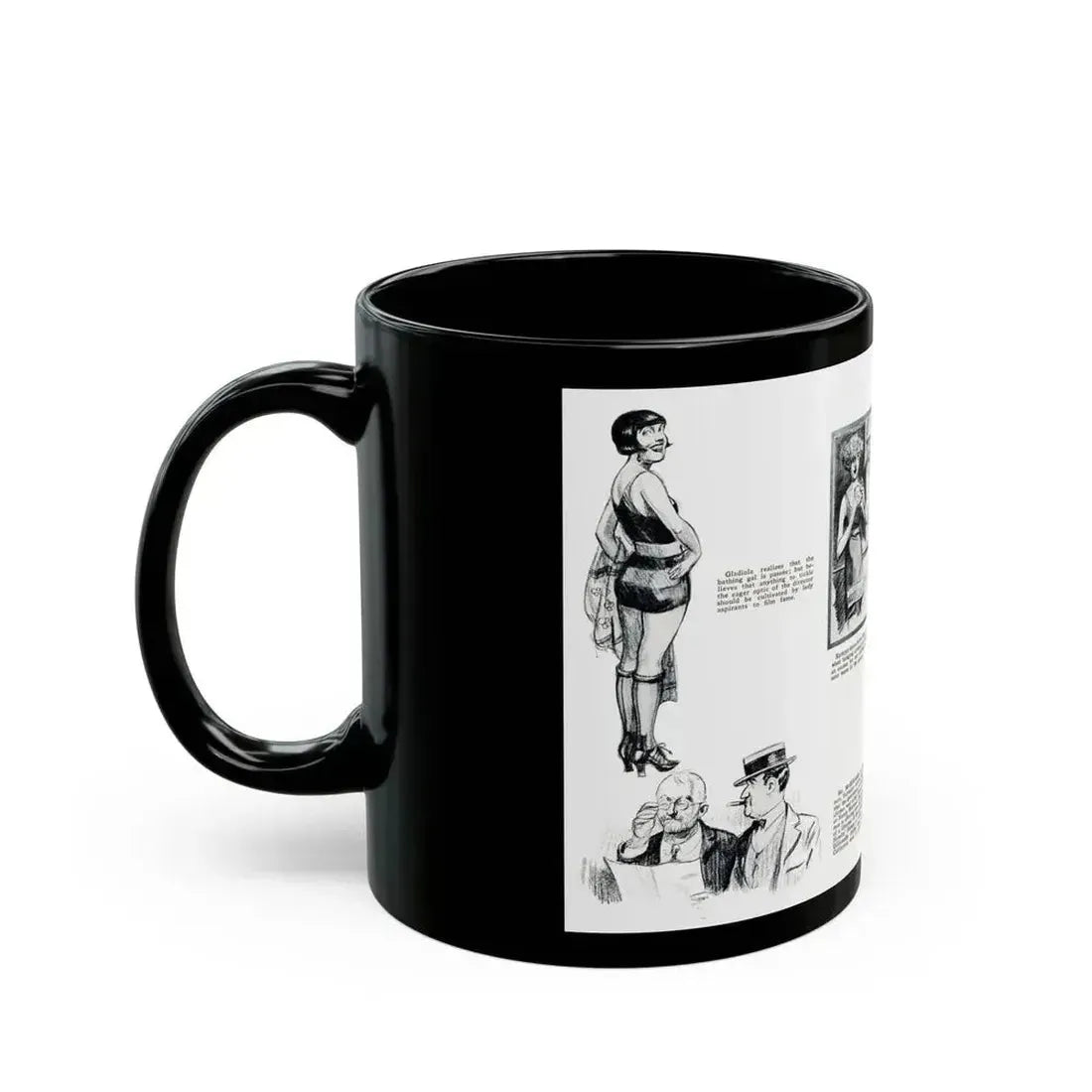 At Crystal Pier - Seen by Screenland's Artist, Screenland, August 1923 - Black Coffee Mug - Go Mug Yourself