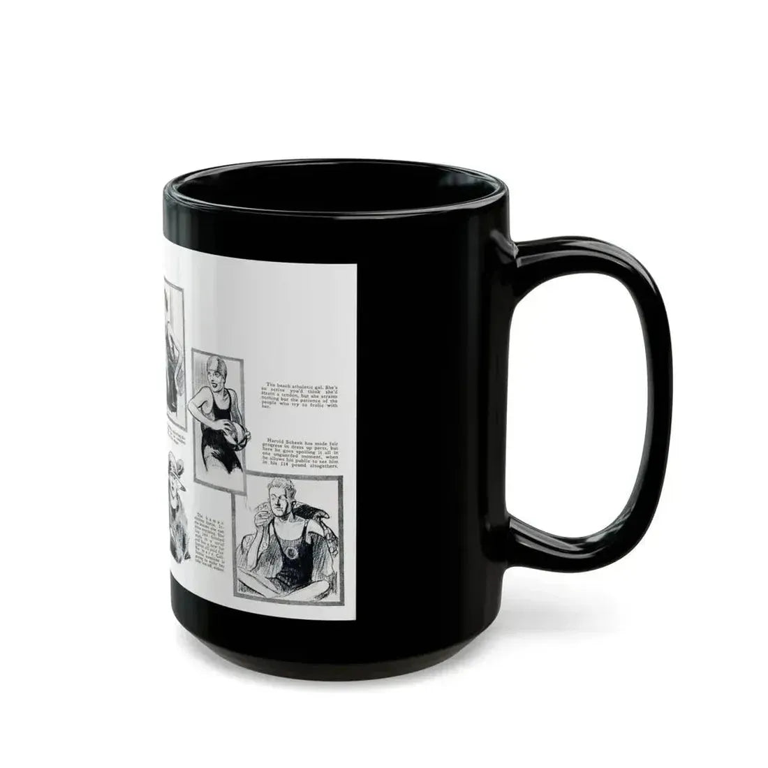 At Crystal Pier - Seen by Screenland's Artist, Screenland, August 1923 - Black Coffee Mug - Go Mug Yourself