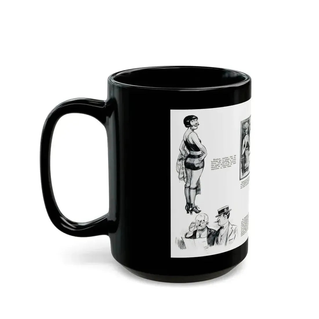 At Crystal Pier - Seen by Screenland's Artist, Screenland, August 1923 - Black Coffee Mug - Go Mug Yourself