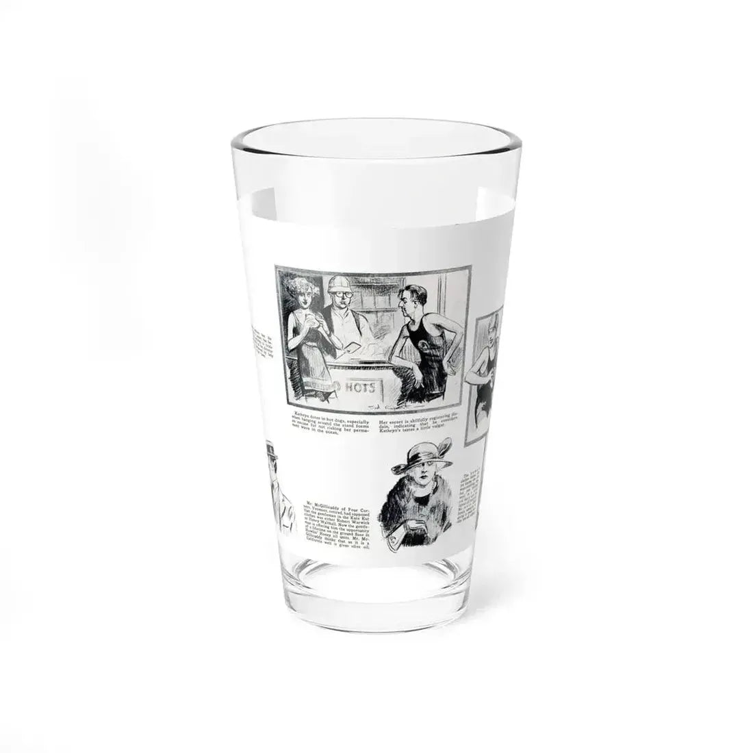 At Crystal Pier - Seen by Screenland's Artist, Screenland, August 1923 (Magazine Illustration) Pint Glass 16oz 16oz - Go Mug Yourself