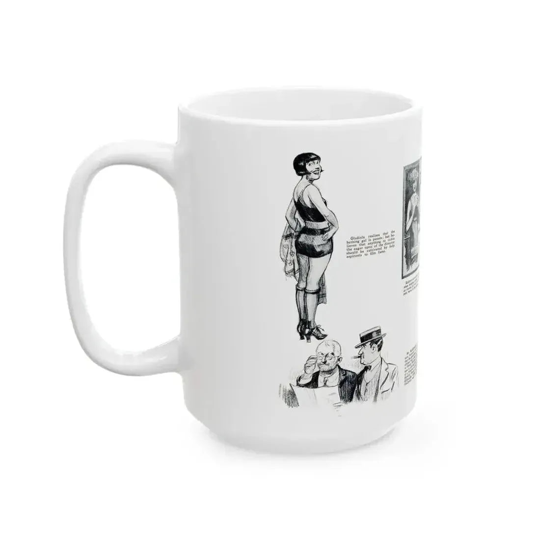 At Crystal Pier - Seen by Screenland's Artist, Screenland, August 1923 - White Coffee Mug - Go Mug Yourself
