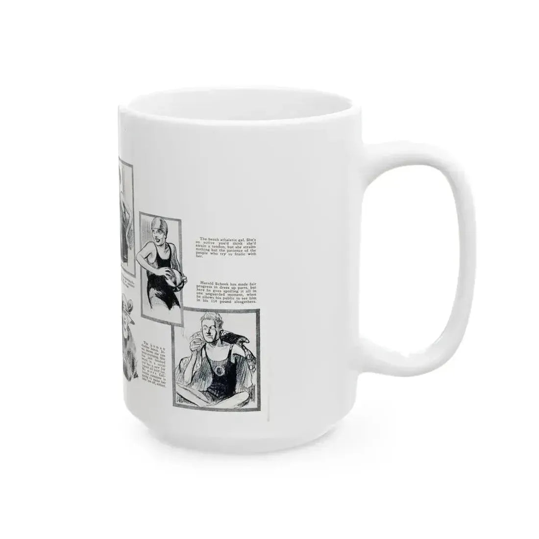 At Crystal Pier - Seen by Screenland's Artist, Screenland, August 1923 - White Coffee Mug - Go Mug Yourself