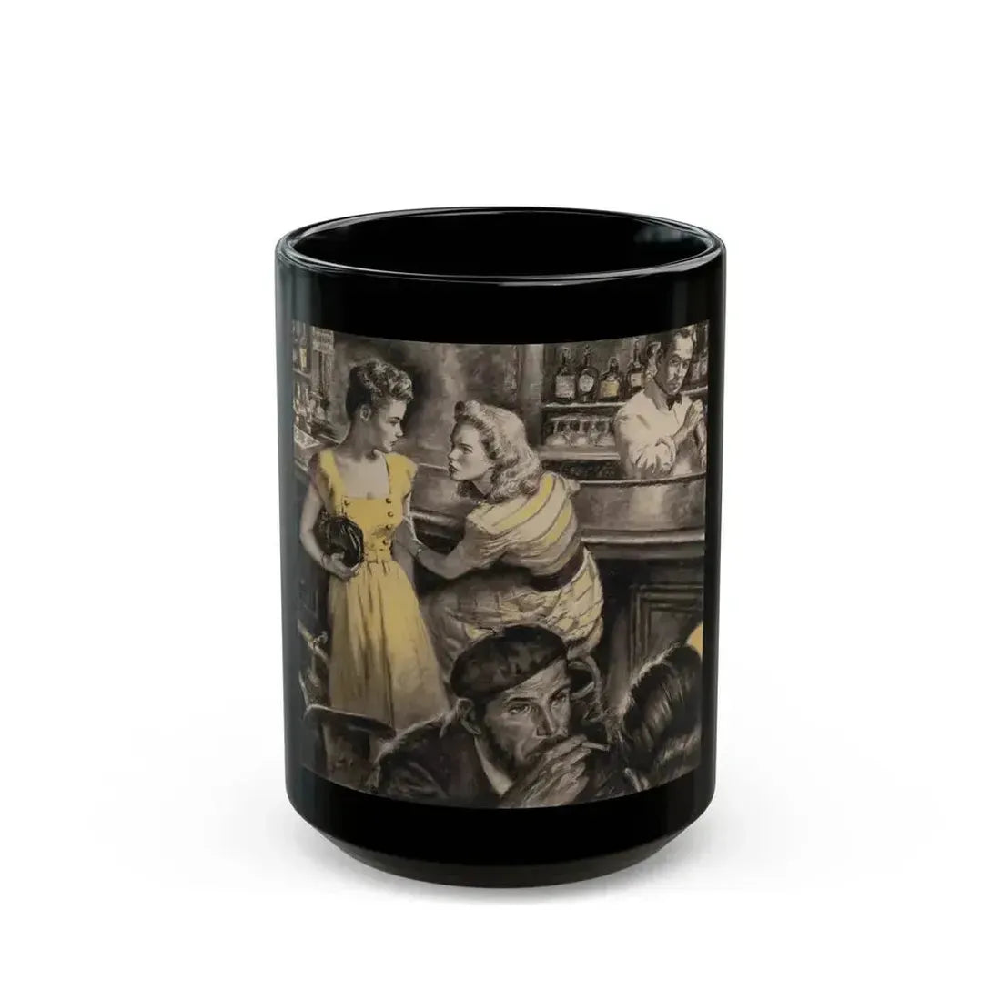 At His Best- and Worst, Redbook Magazine story illustration, December 1946 - Black Coffee Mug 15oz - Go Mug Yourself